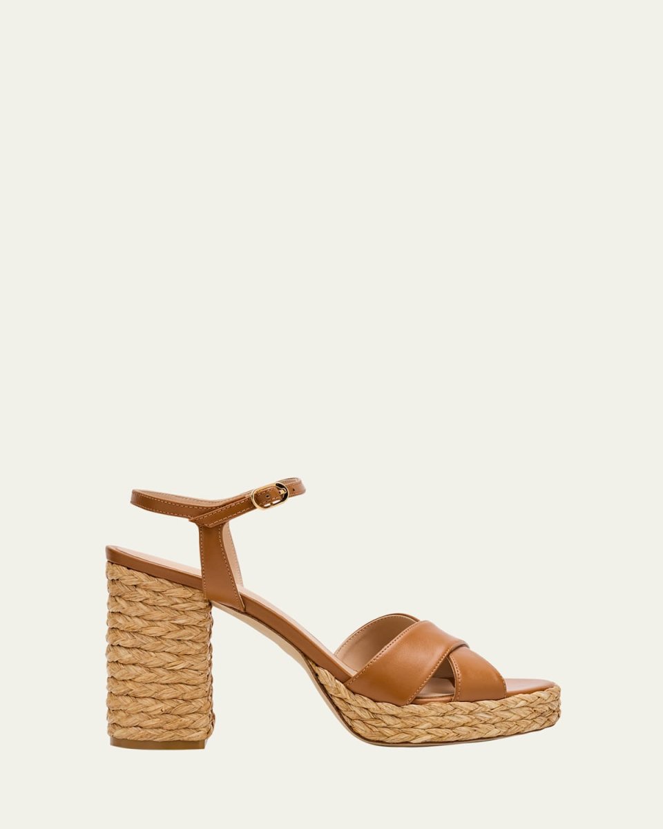 Dayna Leather Crisscross Platform Sandals